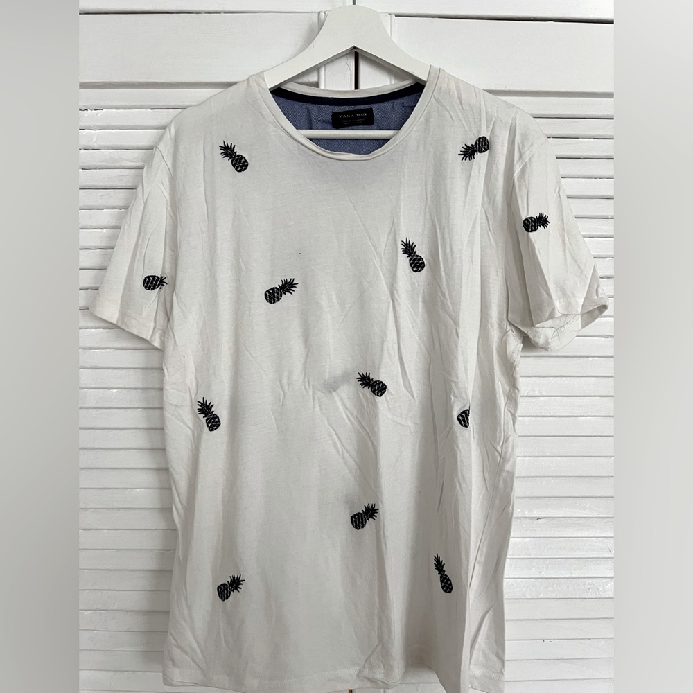Zara - Embroidered Pineapple T-Shirt